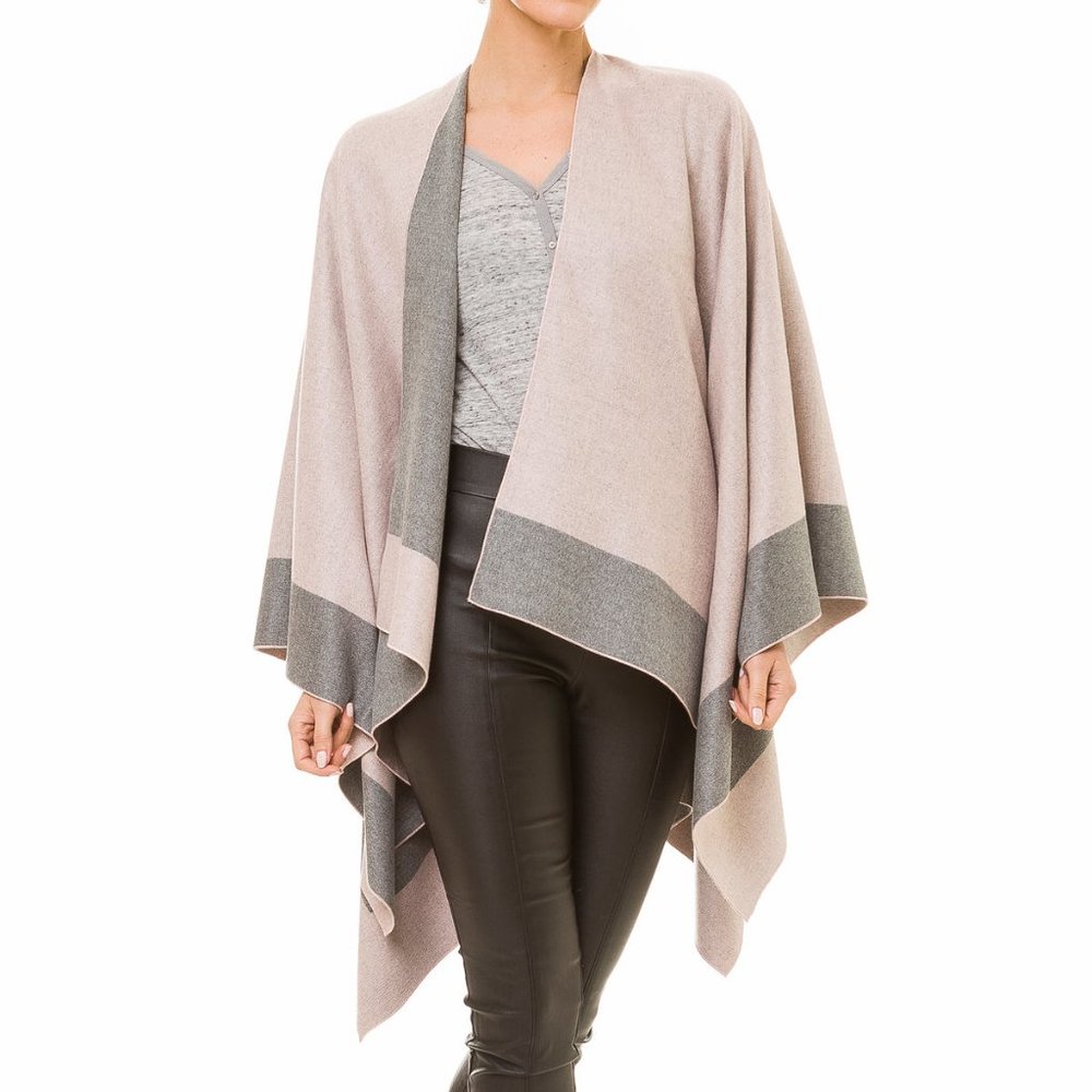 MELIFLUOS Women's Reversible Shawl/Poncho